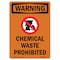 Signmission Safety Sign, OSHA WARNING, 10" Height, Rigid Plastic, Chemical Waste Prohibited, Portrait OS-WS-P-710-V-13028 - alternate 1